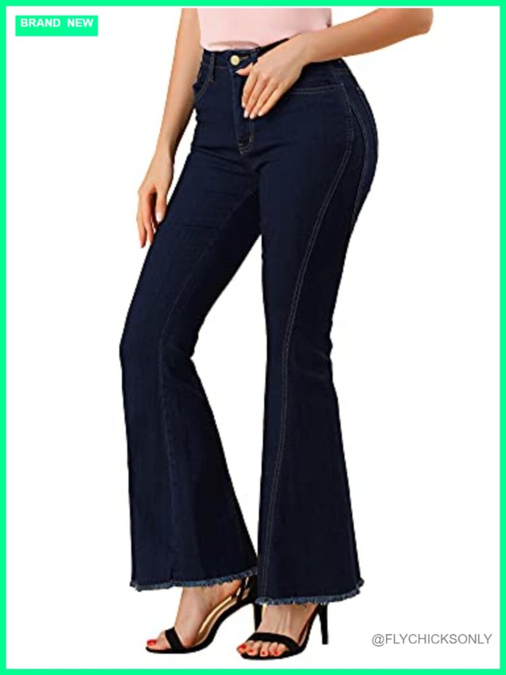 Women's Flare Jeans High Waisted Stretchy Denim Bell Bottom Pants